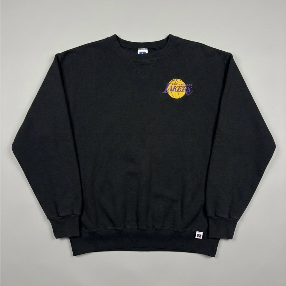 Black Throwback Crewneck Lakers Sweater
